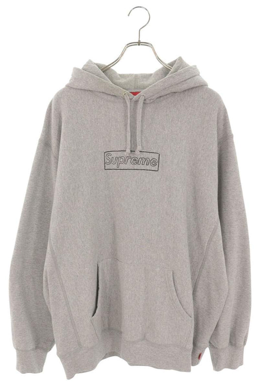 SUPREME Chalk Box Logo Hoodie Gray Size L