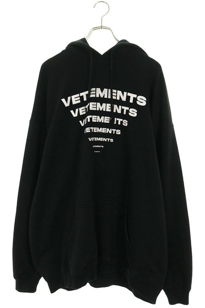 VETEMENTS 24SS Logo Print Hoodie Black Size XS