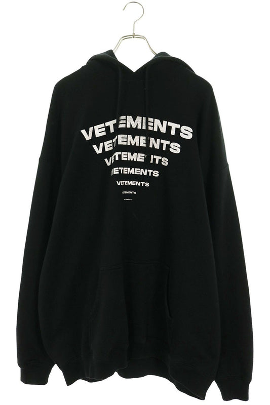 VETEMENTS 24SS Logo Print Hoodie Black Size XS