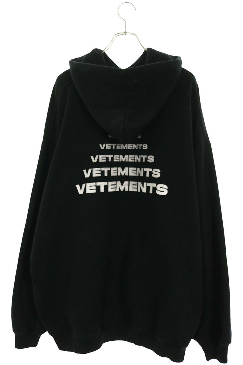 VETEMENTS 24SS Logo Print Hoodie Black Size XS