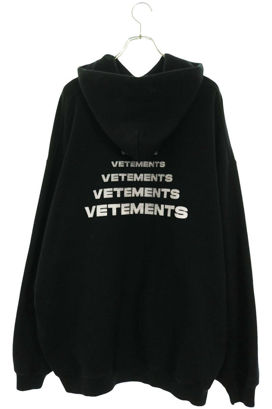VETEMENTS 24SS Logo Print Hoodie Black Size XS