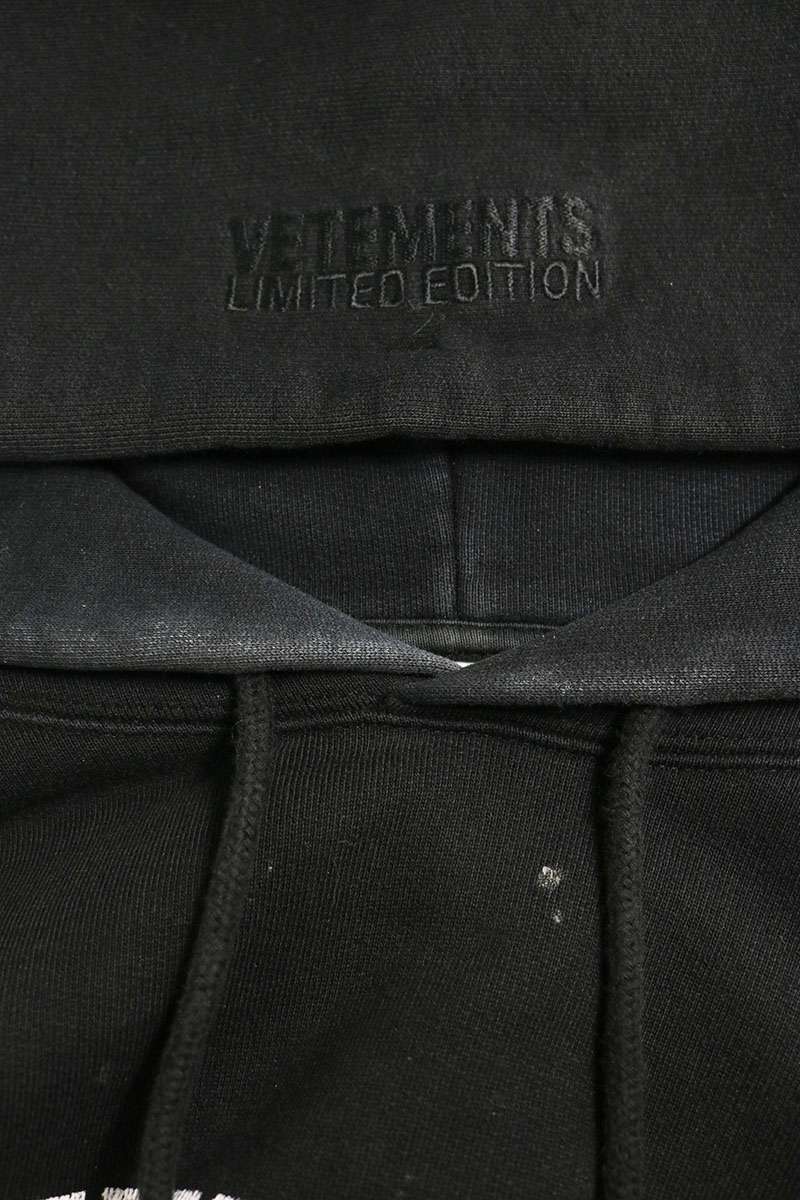 VETEMENTS 24SS Logo Print Hoodie Black Size XS