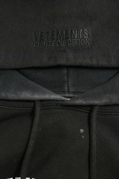 VETEMENTS 24SS Logo Print Hoodie Black Size XS