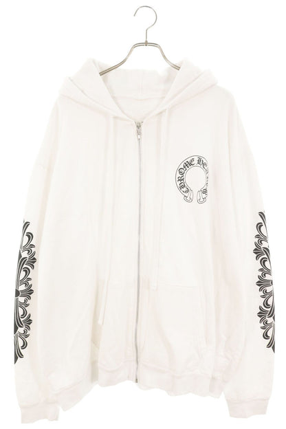 Chrome Hearts Sleeve Floral Horseshoe Hoodie White Size XXL