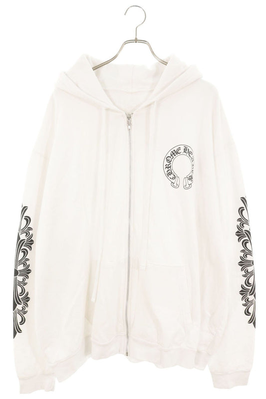 Chrome Hearts Sleeve Floral Horseshoe Hoodie White Size XXL