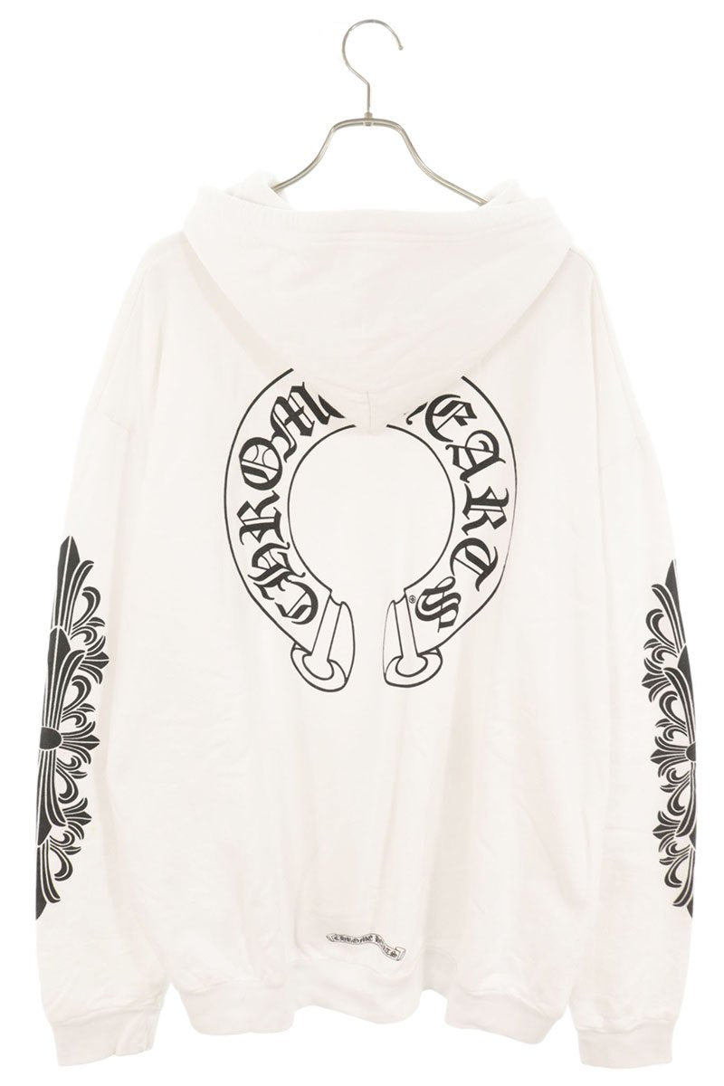 Chrome Hearts Sleeve Floral Horseshoe Hoodie White Size XXL