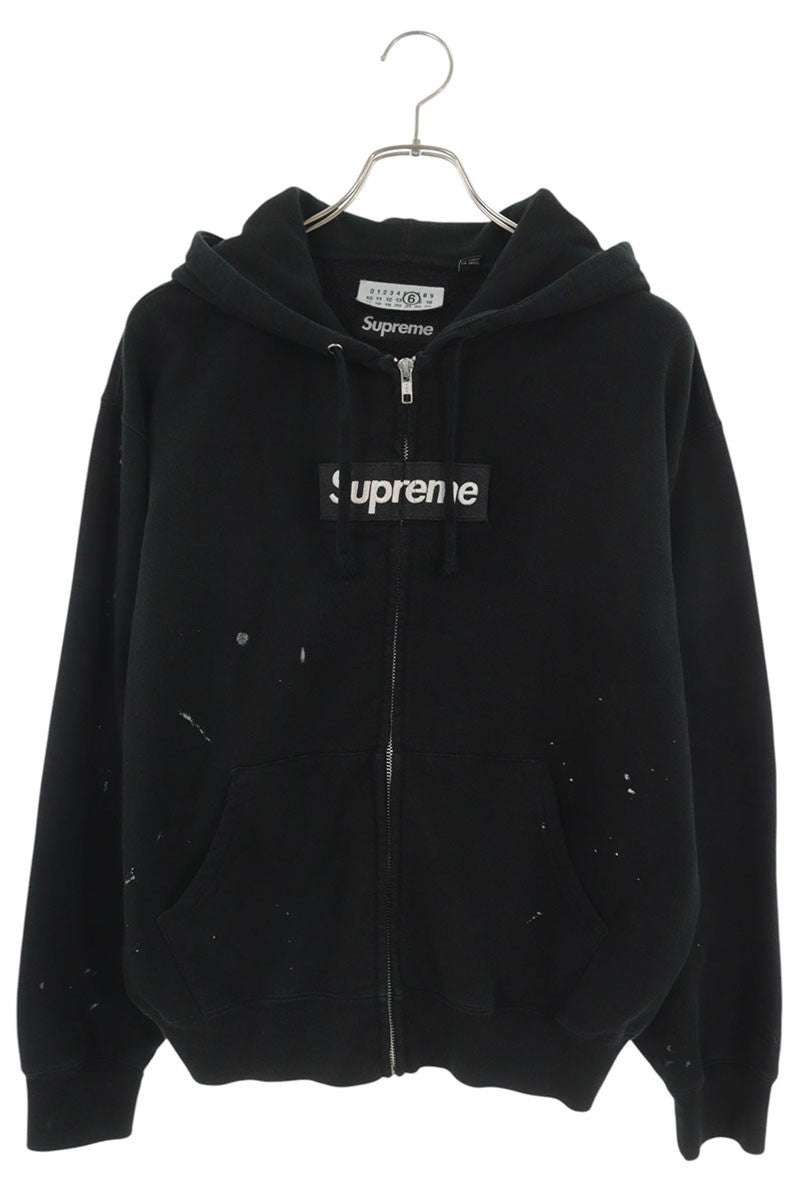 SUPREME x MM6 26SS Box Logo Zip Up Hoodie Black Size S