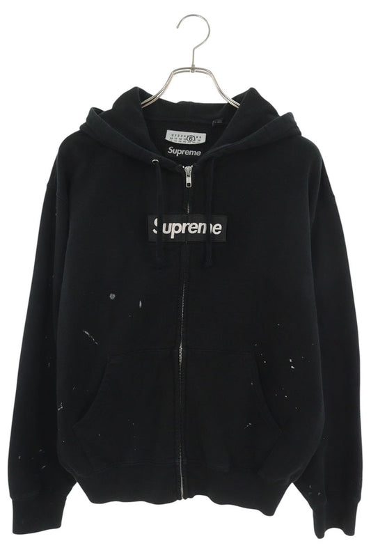 SUPREME x MM6 26SS Box Logo Zip Up Hoodie Black Size S