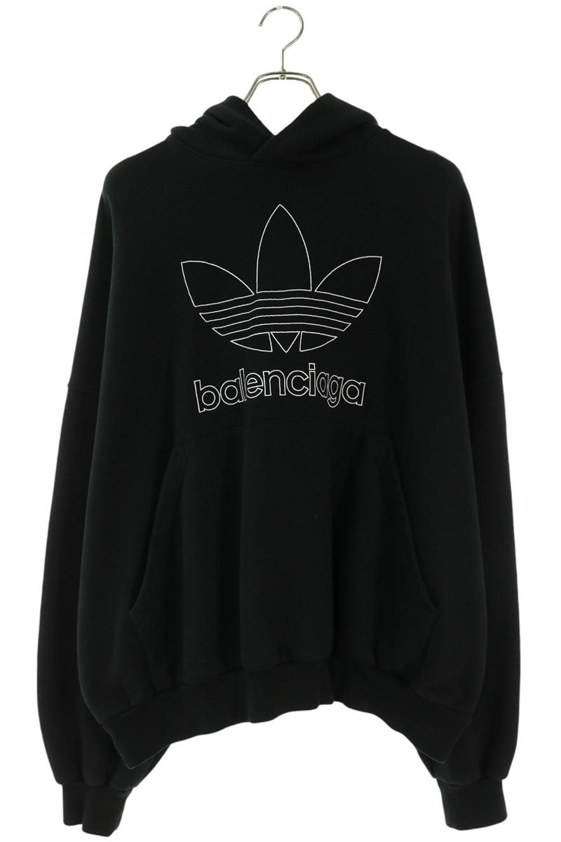 BALENCIAGA Front Logo Oversized Hoodie Black Size 1