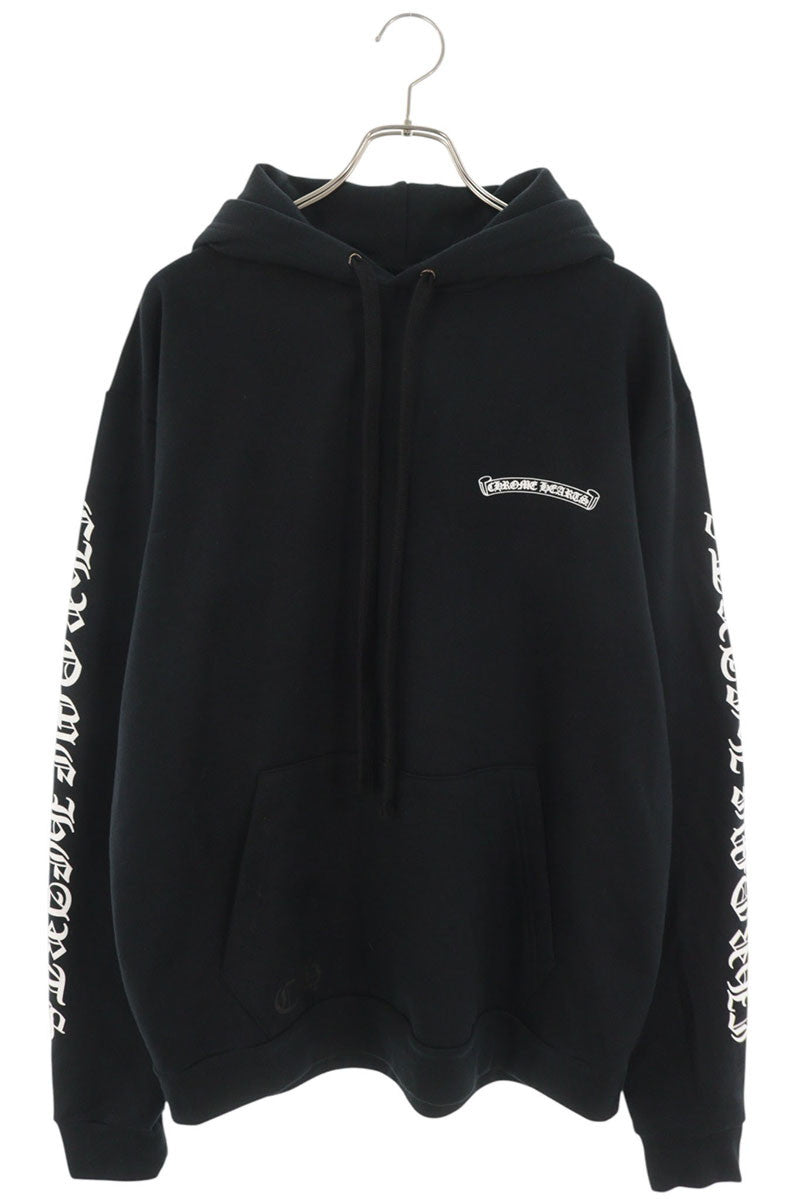 Chrome Hearts Back Scroll Label Print Hoodie Black Size M