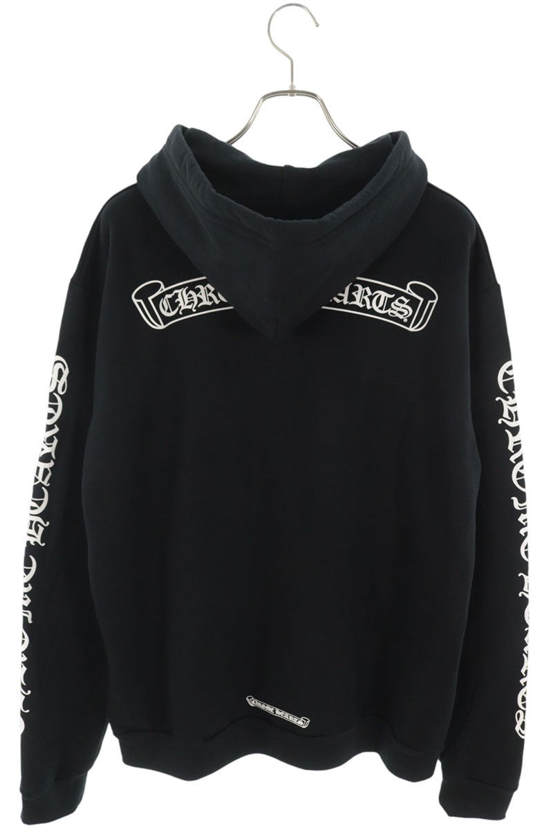 Chrome Hearts Back Scroll Label Print Hoodie Black Size M