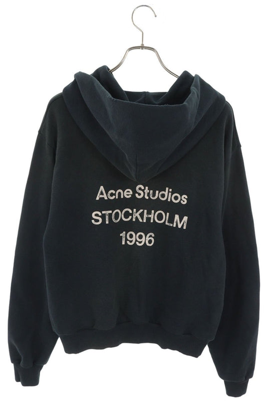 ACNE STUDIOS Vintage Back Logo Print Hoodie Black Size XXS