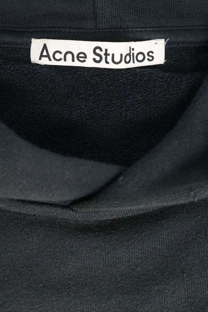 ACNE STUDIOS Vintage Back Logo Print Hoodie Black Size XXS