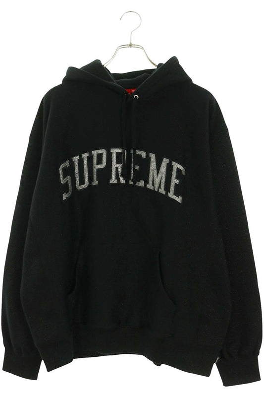 SUPREME 23SS Glitter Arc Hooded Sweatshirt Black Size L