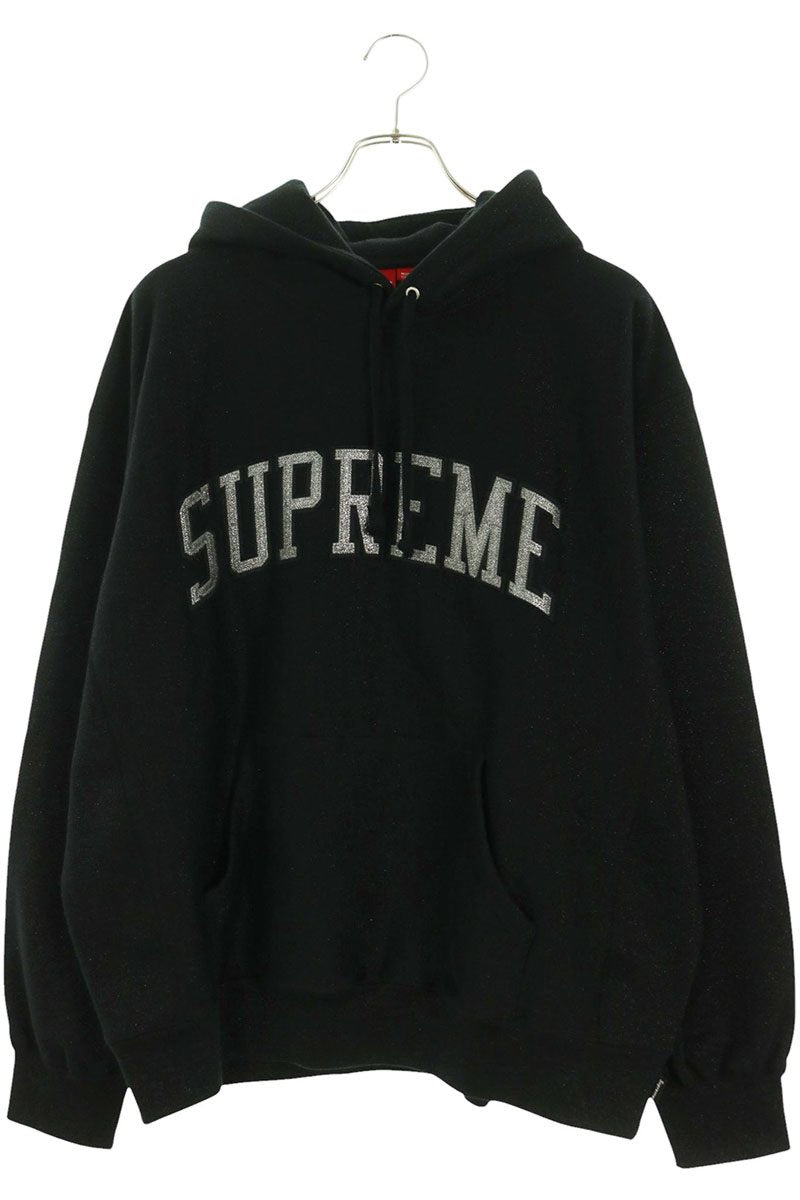 SUPREME 23SS Glitter Arc Hooded Sweatshirt Black Size L