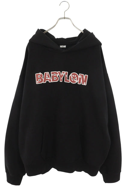 BABYLON LA Front Print Hoodie Black Size XL