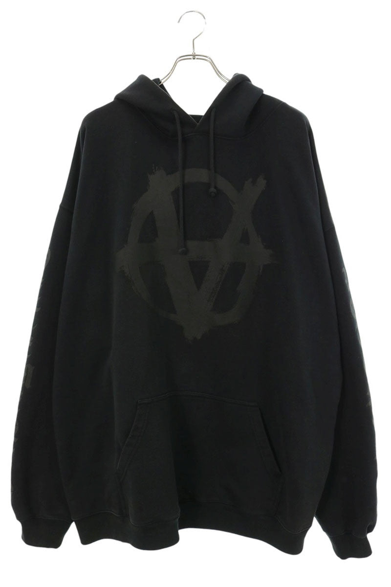 VETEMENTS Double Anarchy Logo Hoodie Black Size XL