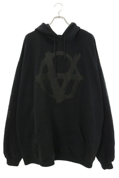 VETEMENTS Double Anarchy Logo Hoodie Black Size XL
