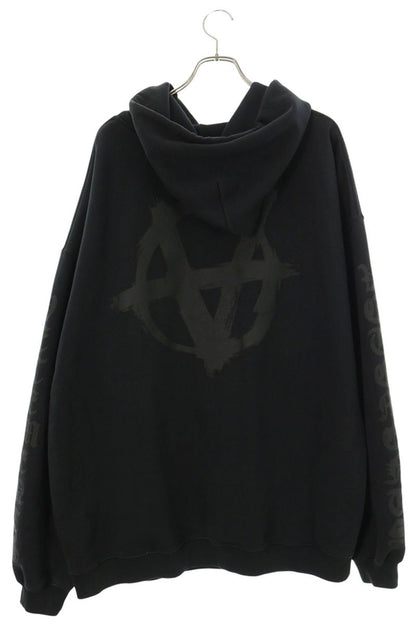 VETEMENTS Double Anarchy Logo Hoodie Black Size XL
