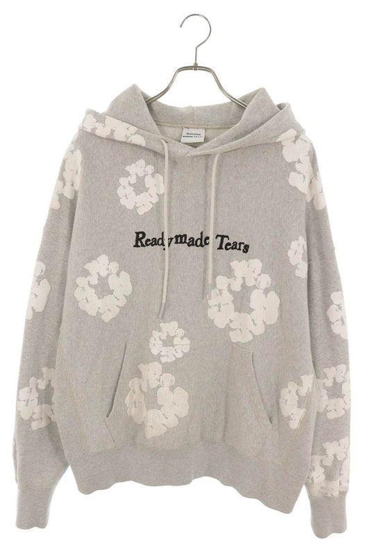 READYMADE x DENIM TEARS Flower Print Logo Hoodie Gray Size M