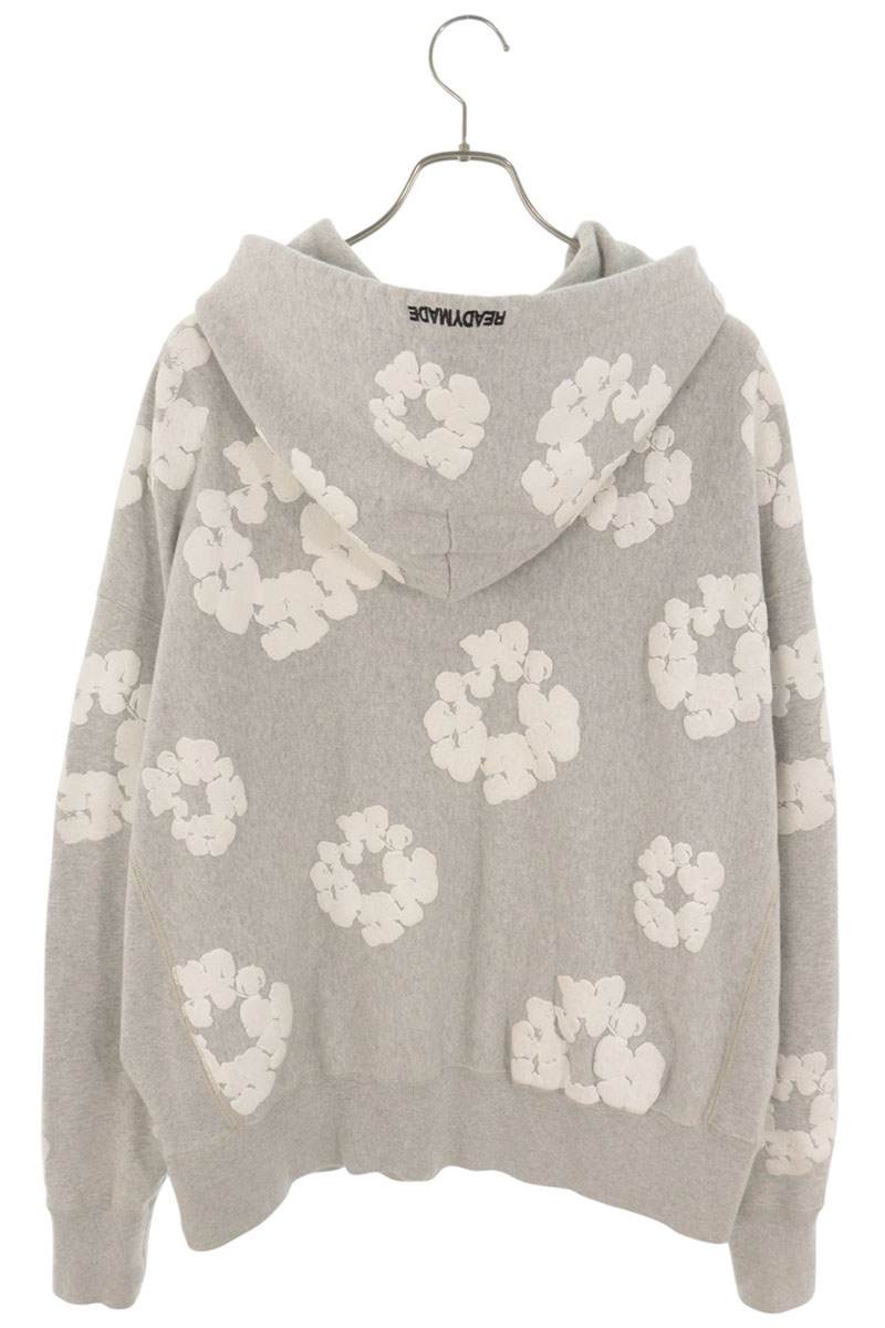 READYMADE x DENIM TEARS Flower Print Logo Hoodie Gray Size M
