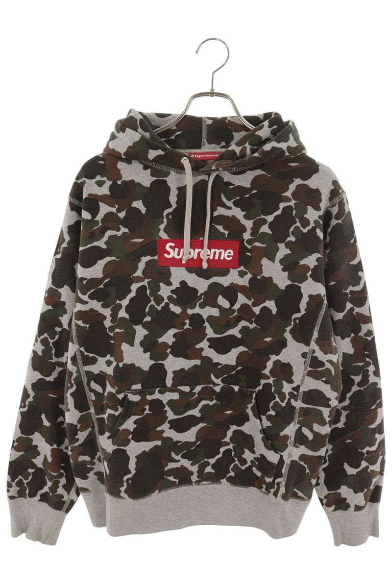 SUPREME 12AW Camo Box Logo Hoodie Green Size M