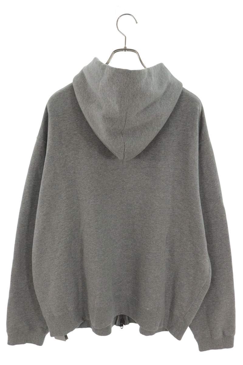 BALENCIAGA 25AW Vintage Double Zip Hoodie Gray Size XS