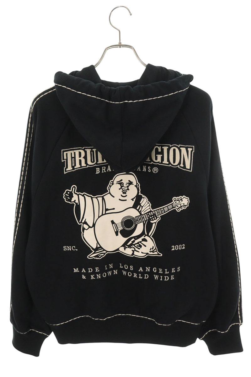 TRUE RELIGION Super T Boxy Zip Up Hoodie Black Size XS