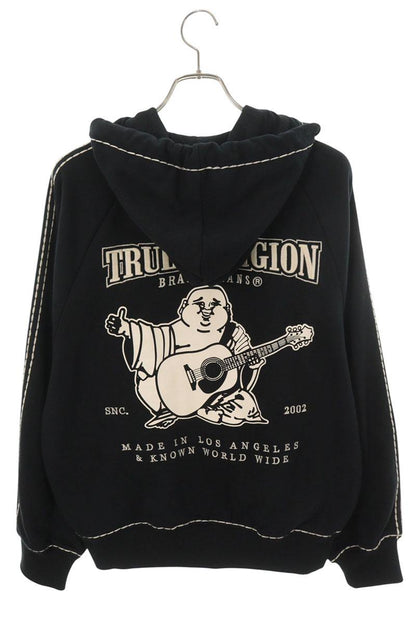 TRUE RELIGION Super T Boxy Zip Up Hoodie Black Size XS