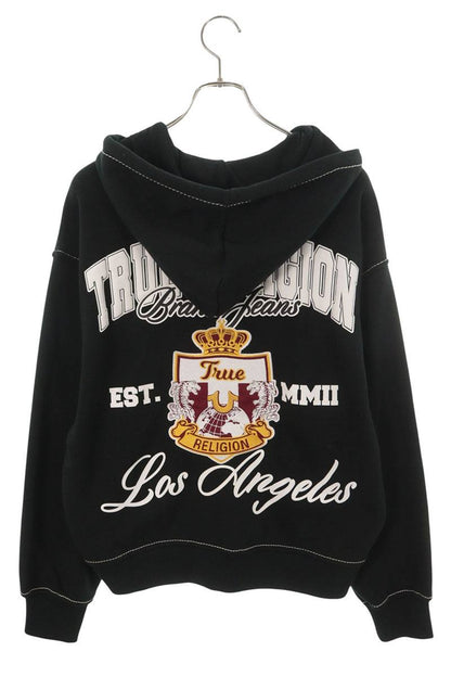 TRUE RELIGION TR CREST BOXY ZIP UP Hoodie Black Size XS