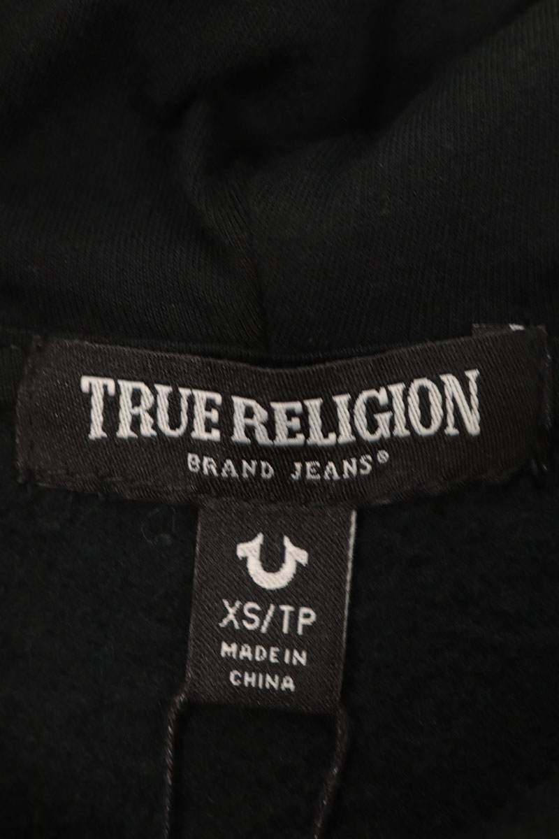 TRUE RELIGION TR CREST BOXY ZIP UP Hoodie Black Size XS
