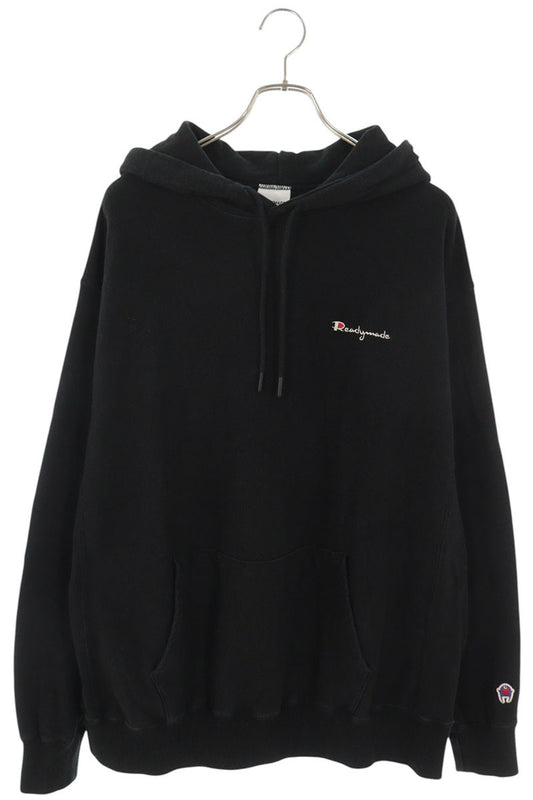 READYMADE Logo Embroidered Hoodie Black Cotton Size L