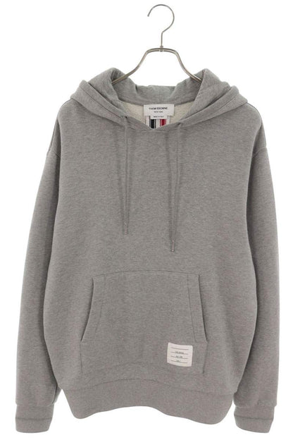 THOM BROWNE Pullover Hoodie Gray Cotton Size 4