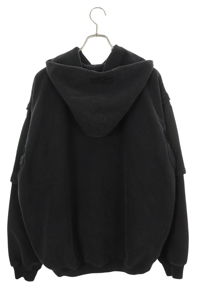 VETEMENTS Oversized Logo Hoodie Black Cotton Blend Size XS