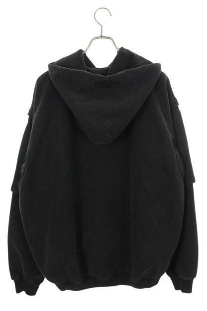 VETEMENTS Oversized Logo Hoodie Black Cotton Blend Size XS