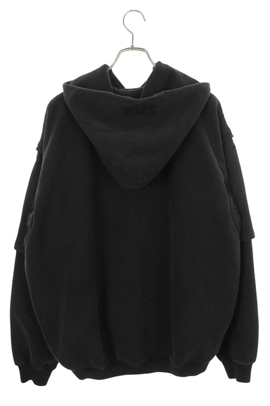 VETEMENTS Oversized Logo Hoodie Black Cotton Blend Size XS