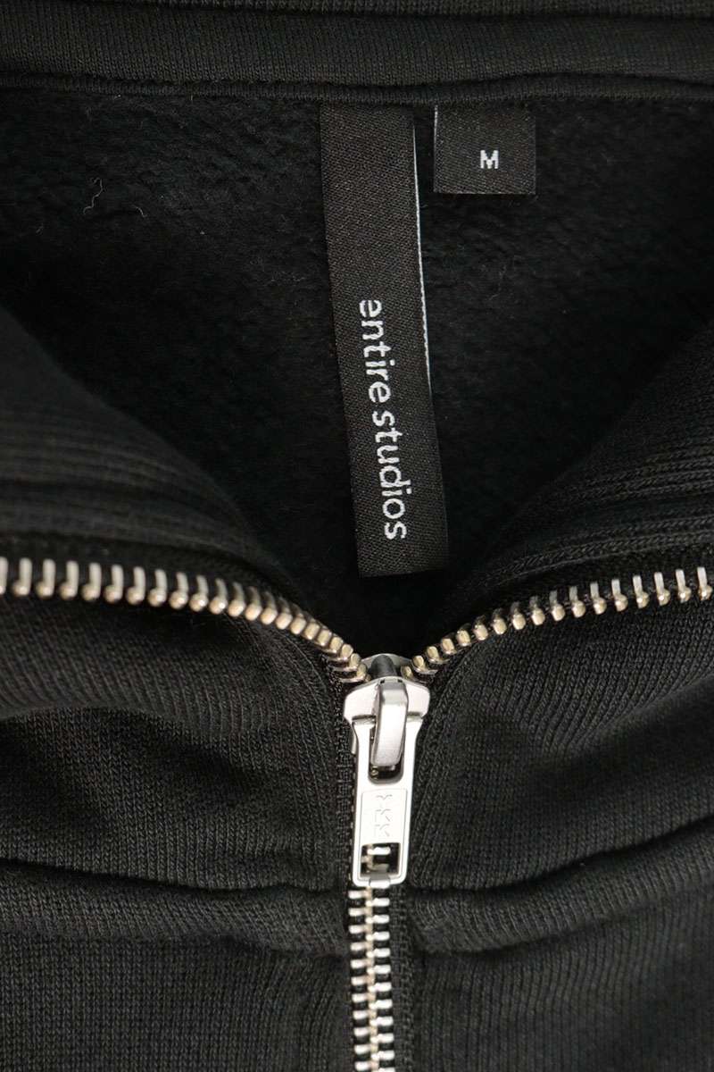 entire studios Zip-Up Hoodie Black Cotton Size M