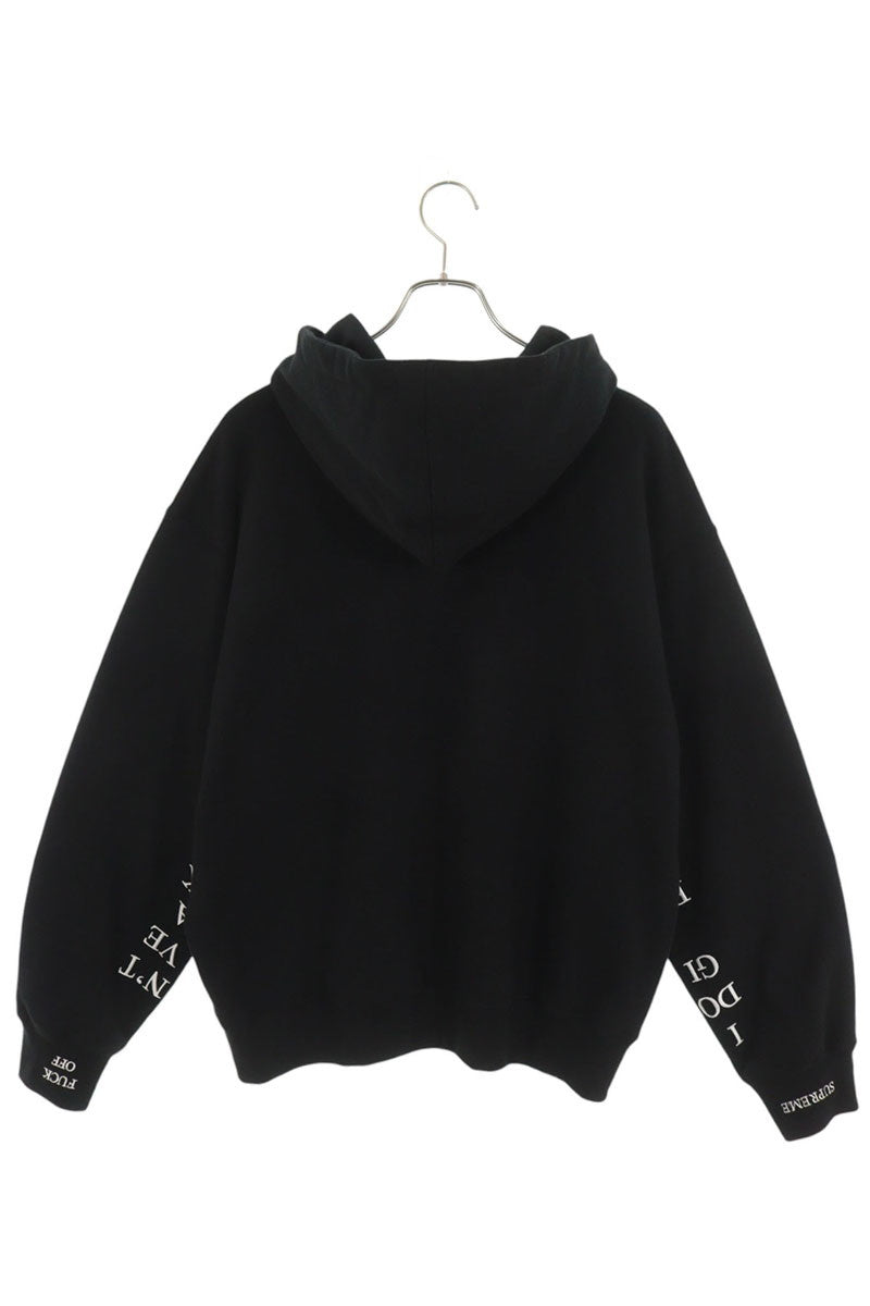 SUPREME 25AW IDGAF Zip Up Hooded Sweatshirt Black Size M