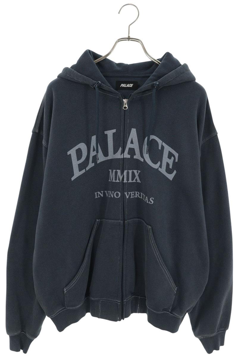 Palace TRIPLE STITCH VERITAS ZIP HOOD Blue Cotton Hoodie Size M
