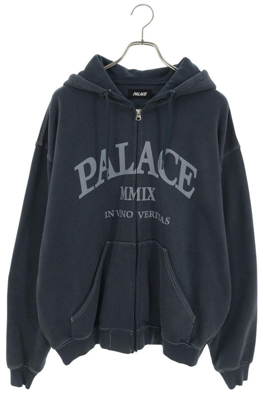 Palace TRIPLE STITCH VERITAS ZIP HOOD Blue Cotton Hoodie Size M