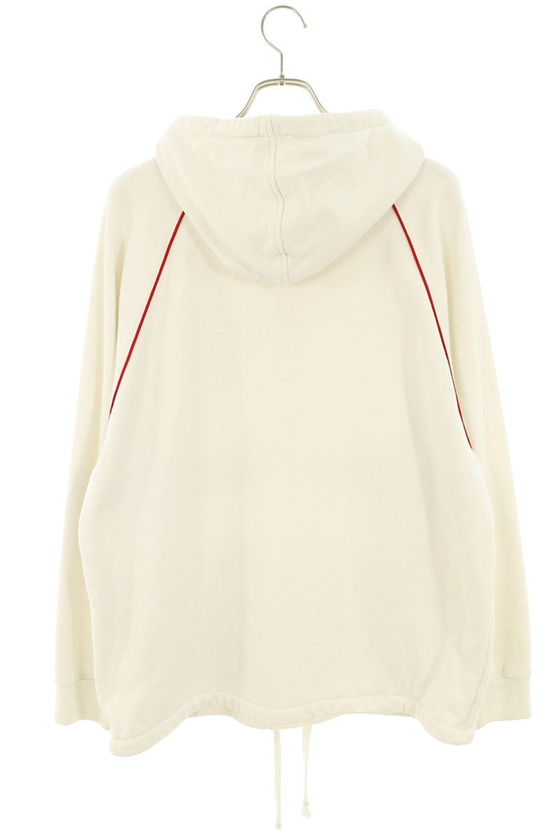 GUCCI Logo Label Half-Zip Hoodie Multi Cotton Size M