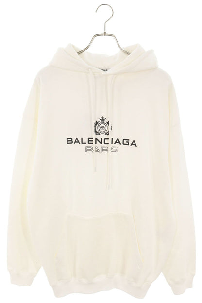 BALENCIAGA BB Paris Logo Cotton Hoodie White Size XS