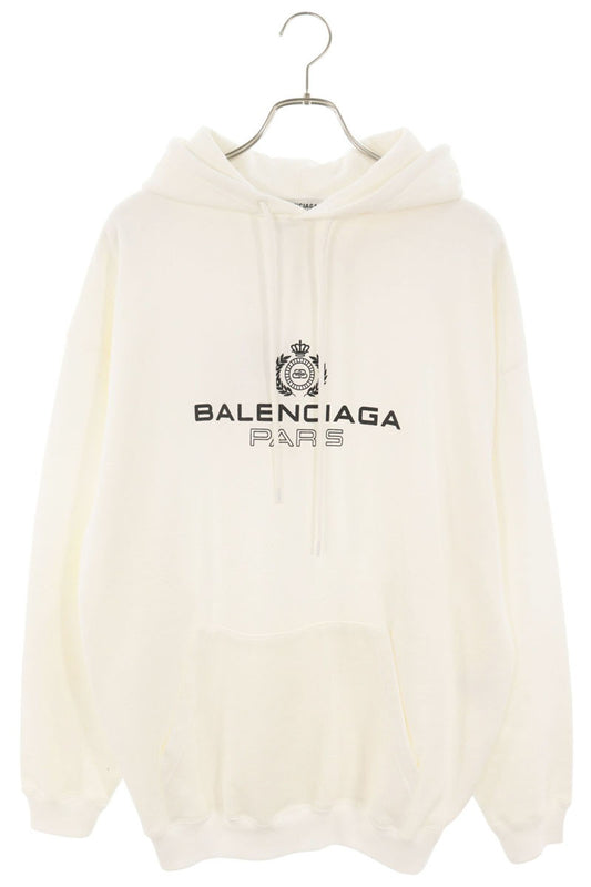 BALENCIAGA BB Paris Logo Cotton Hoodie White Size XS