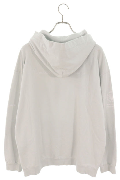 BALENCIAGA WFP Logo Cotton Hoodie Light Gray Size M