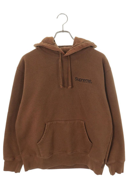 SUPREME 23SS Worldwide Logo Hoodie Brown Size S