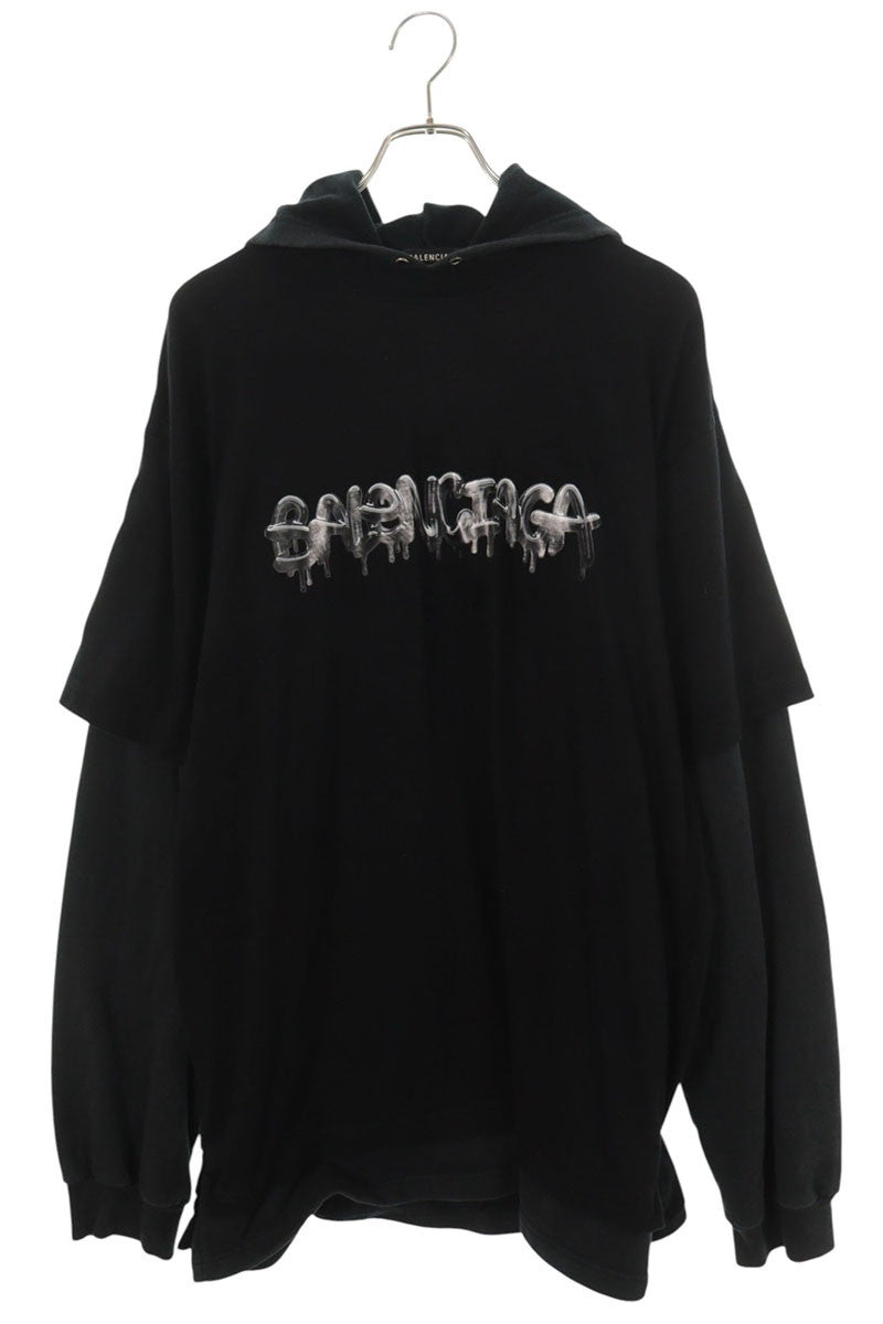 BALENCIAGA 22SS Slime Logo Layered Hoodie Multi Size M
