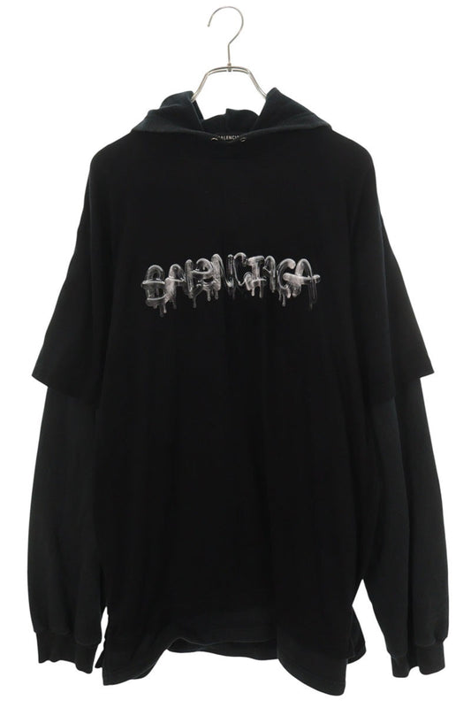 BALENCIAGA 22SS Slime Logo Layered Hoodie Multi Size M
