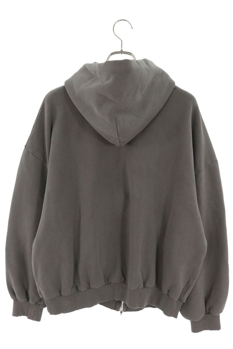 BALENCIAGA 24SS "HUMANBEING" Zip-Up Hoodie Gray Size XL