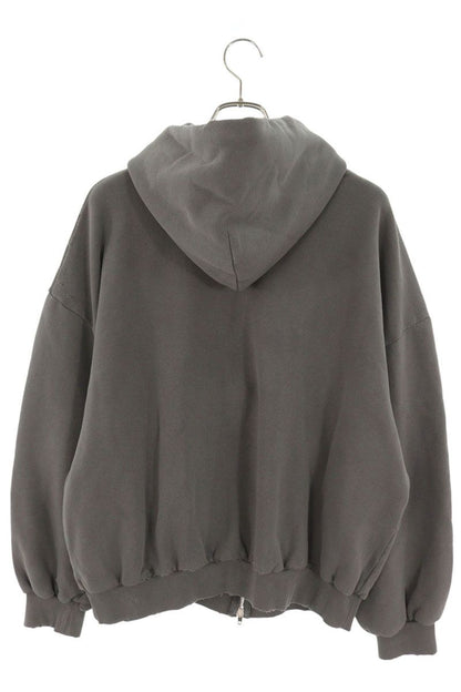 BALENCIAGA 24SS "HUMANBEING" Zip-Up Hoodie Gray Size XL