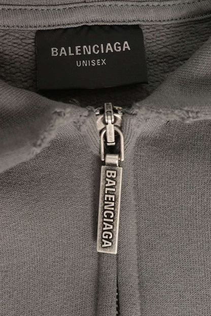 BALENCIAGA 24SS "HUMANBEING" Zip-Up Hoodie Gray Size XL